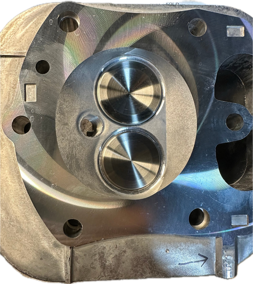Performance CNC ported cylinder heads with stainless valves for 25HP–40HP mud motor engines